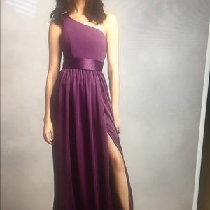 Formal Plum one shoulder maxi dress